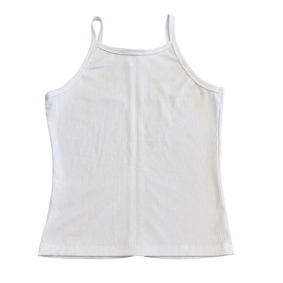 TANK TOP WOMENS WHITE FULL FRONT ZIPPER RIBBED SEXY SUMMER TOP - Picture 2 of 8